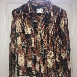 DCC Clothing Co browns rectangle velvet blouse